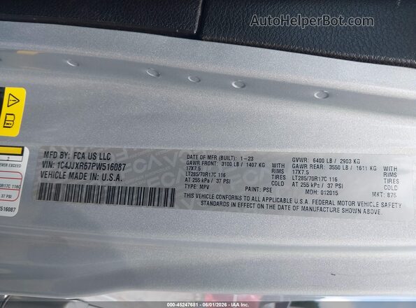 1C4JJXR67PW516087 2023 JEEP WRANGLER Silver ძრავის განყოფილების ხედი