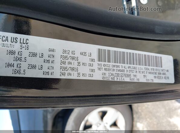 1C4NJCBB1GD783805 2016 JEEP COMPASS Black Շարժիչի բաժամունքի տեսք