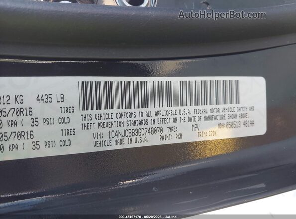 1C4NJCBB3GD748070 2016 JEEP COMPASS Black 