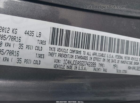 1C4NJCEA5GD742399 2016 JEEP COMPASS Gray Вид підкапотного простору