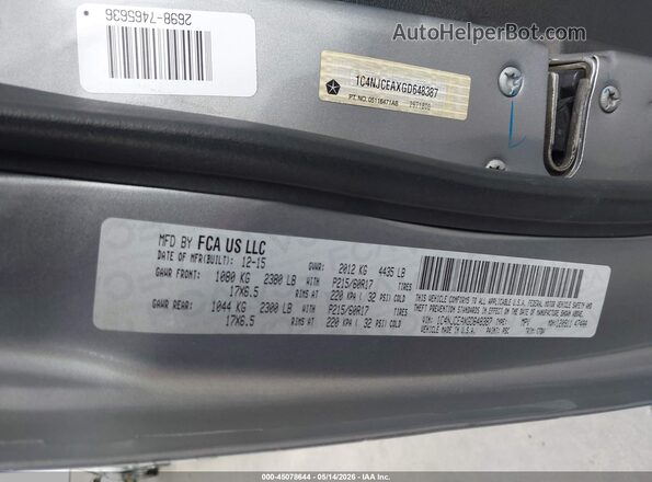 1C4NJCEAXGD648387 2016 JEEP COMPASS Silver 