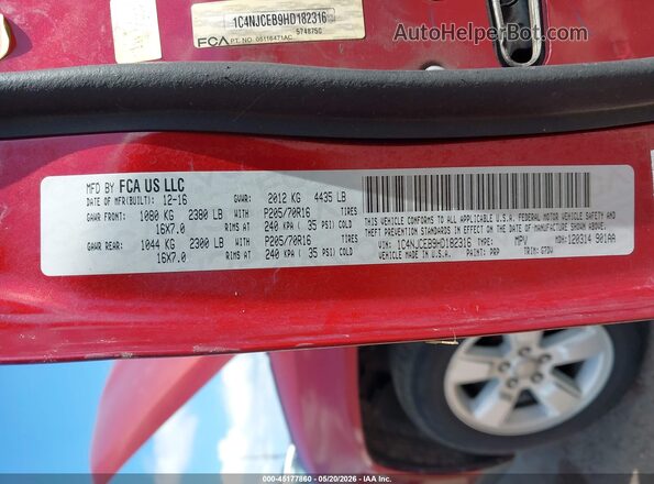 1C4NJCEB9HD182316 2017 JEEP COMPASS Red Շարժիչի բաժամունքի տեսք