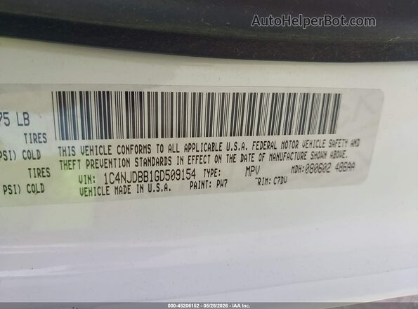 1C4NJDBB1GD509154 2016 JEEP COMPASS White Շարժիչի բաժամունքի տեսք