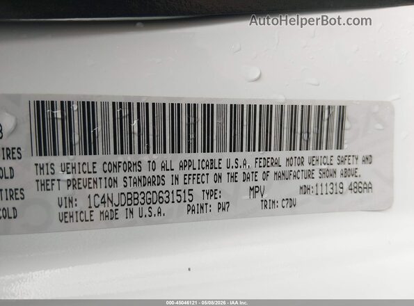 1C4NJDBB3GD631515 2016 JEEP COMPASS White 