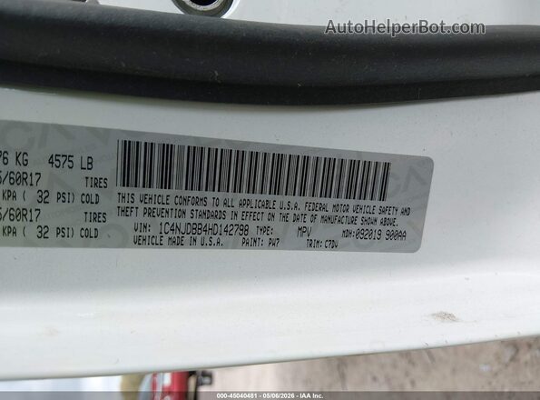 1C4NJDBB4HD142798 2017 JEEP COMPASS White Շարժիչի բաժամունքի տեսք