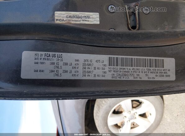 1C4NJDEB6HD175751 2017 JEEP COMPASS Серый Вид подкапотного пространства