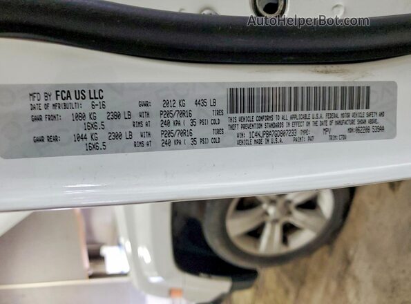1C4NJPBA7GD807233 2016 JEEP PATRIOT White Vista de la etiqueta del VIN