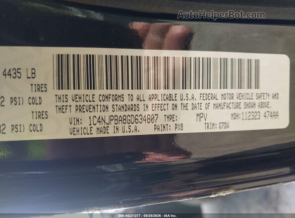 1C4NJPBA8GD634807 2016 JEEP PATRIOT Black 