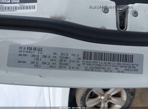 1C4NJPFB4GD777031 2016 JEEP PATRIOT White Engine compartment view