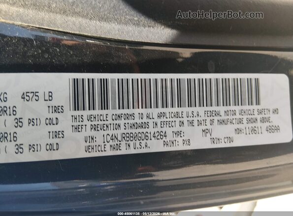 1C4NJRBB0GD614264 2016 JEEP PATRIOT Black 