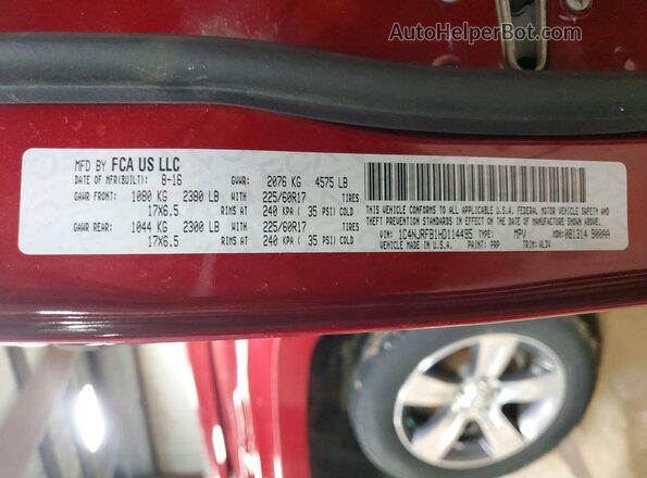 1C4NJRFB1HD114495 2017 JEEP PATRIOT Red Вид підкапотного простору