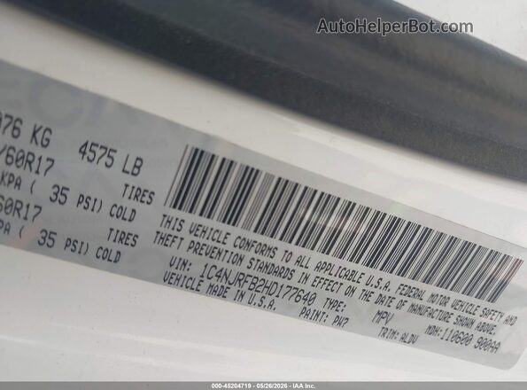 1C4NJRFB2HD177640 2017 JEEP PATRIOT White Engine compartment view