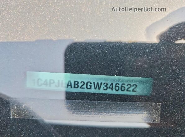1C4PJLAB2GW346622 2016 JEEP CHEROKEE Gray VIN կոդի պիտակի տեսք