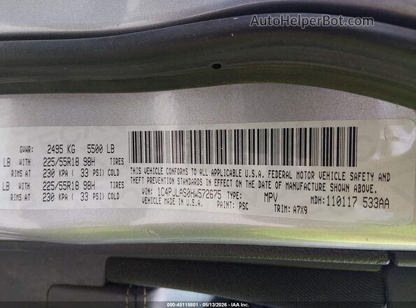 1C4PJLAS0HW572675 2017 JEEP CHEROKEE Gray Engine compartment view