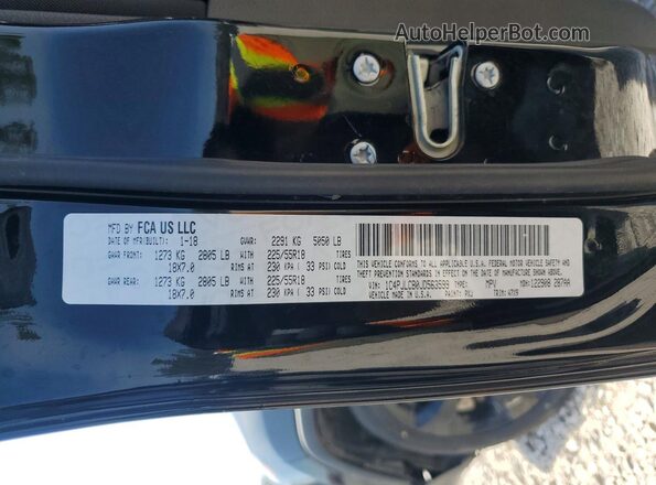 1C4PJLCB0JD563599 2018 JEEP CHEROKEE Black Vista de la etiqueta del VIN