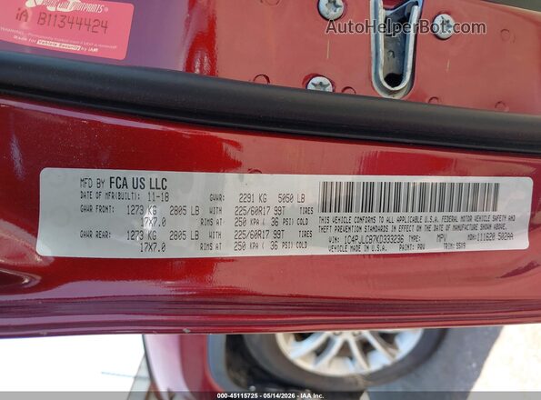 1C4PJLCB7KD333236 2019 JEEP CHEROKEE Red Շարժիչի բաժամունքի տեսք