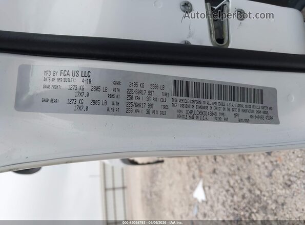 1C4PJLCX5KD143849 2019 JEEP CHEROKEE White Engine compartment view