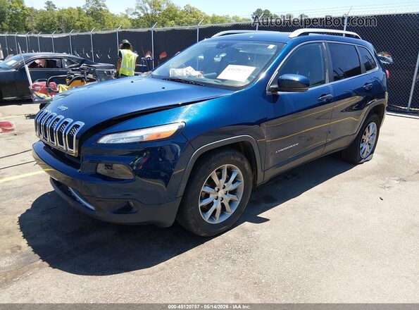 1C4PJLDB5JD560857 2018 JEEP CHEROKEE Синий Передняя левая четверть