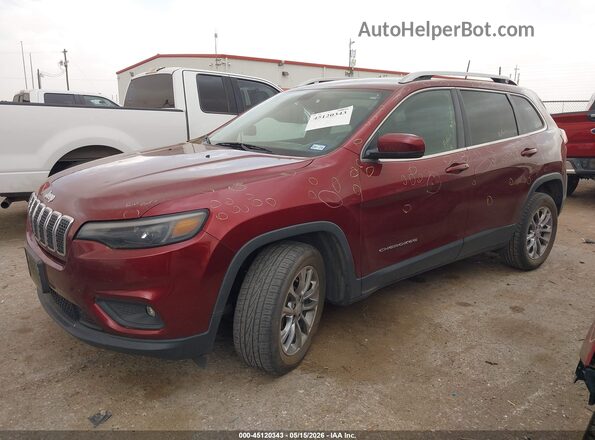 1C4PJLLB0KD312471 2019 JEEP CHEROKEE Maroon Առջևի ձախ երեք քառորդ տեսարան