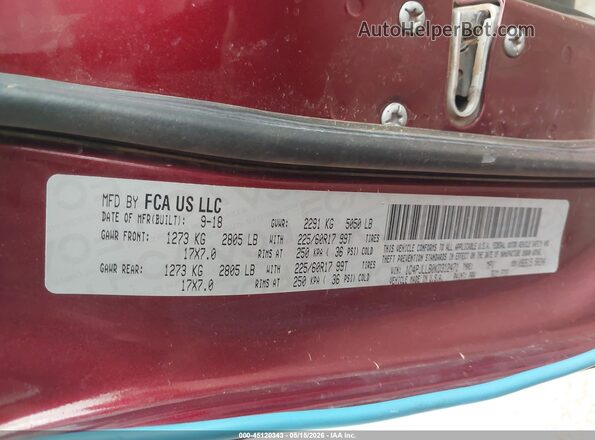 1C4PJLLB0KD312471 2019 JEEP CHEROKEE Maroon Շարժիչի բաժամունքի տեսք