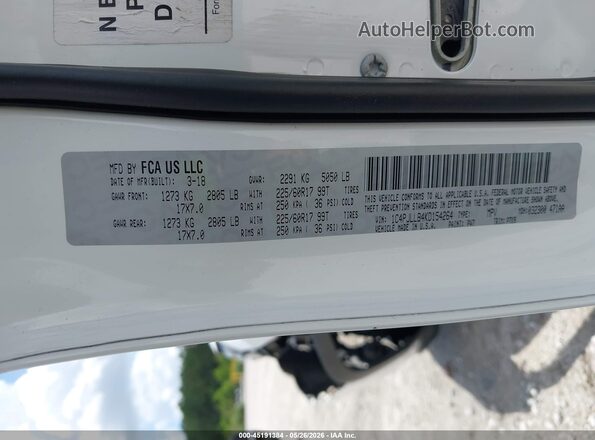 1C4PJLLB4KD154264 2019 JEEP CHEROKEE White 