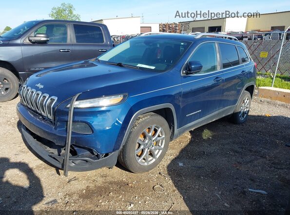 1C4PJLLBXJD607852 2018 JEEP CHEROKEE Blue წინა მარცხენა ხედი სამი მეოთხედიდან
