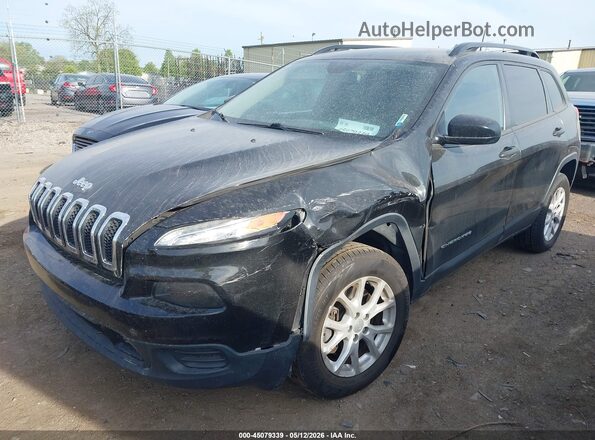 1C4PJMAB0GW251031 2016 JEEP CHEROKEE Black წინა მარცხენა ხედი სამი მეოთხედიდან