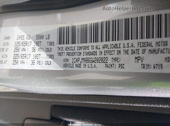 1C4PJMAB6GW202822 2016 JEEP CHEROKEE Silver Vista del compartimento del motor