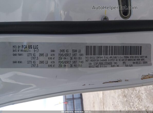 1C4PJMBB6JD550699 2018 JEEP CHEROKEE White Vista del compartimento del motor