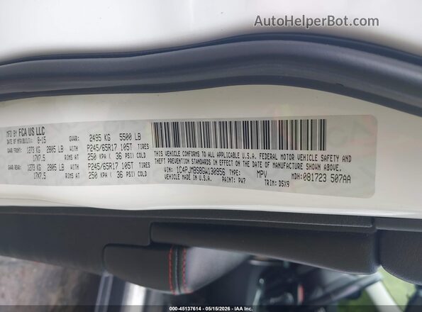 1C4PJMBS8GW130956 2016 JEEP CHEROKEE White Вид підкапотного простору