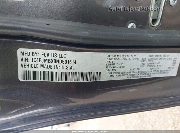 1C4PJMBX0ND501614 2022 JEEP CHEROKEE Gray Շարժիչի բաժամունքի տեսք