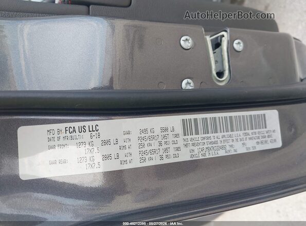 1C4PJMBX7KD224892 2019 JEEP CHEROKEE Gray Շարժիչի բաժամունքի տեսք