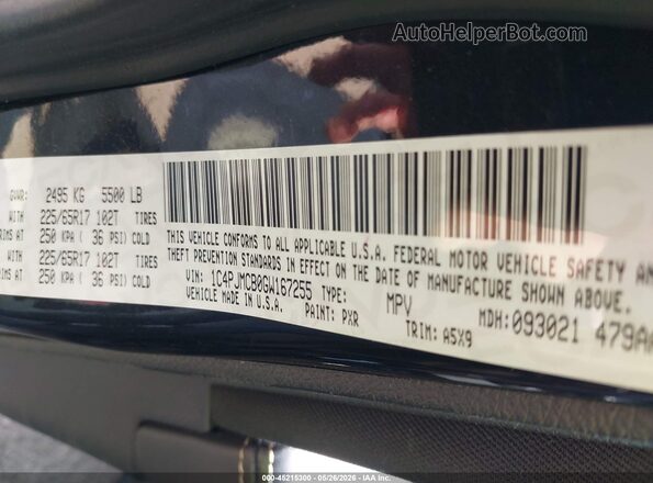 1C4PJMCB0GW167255 2016 JEEP CHEROKEE Black Շարժիչի բաժամունքի տեսք