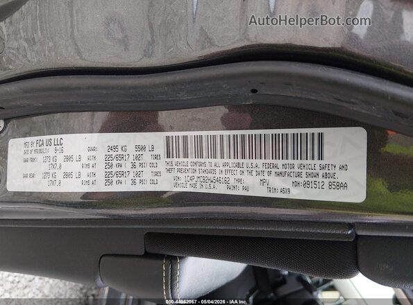 1C4PJMCB2HW546162 2017 JEEP CHEROKEE Gray Vista del compartimento del motor