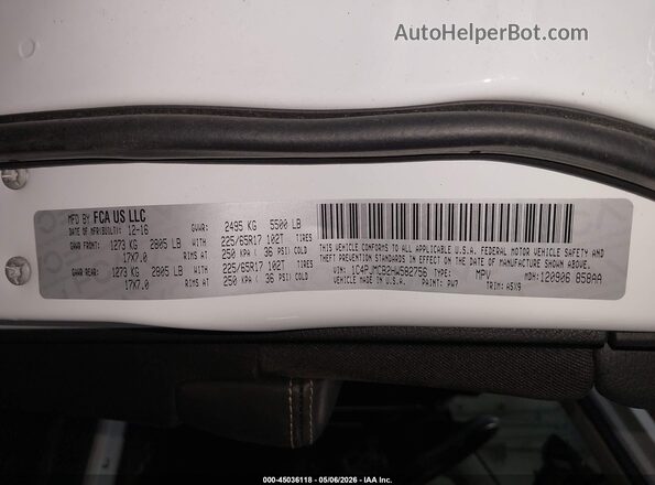 1C4PJMCB2HW582756 2017 JEEP CHEROKEE White 