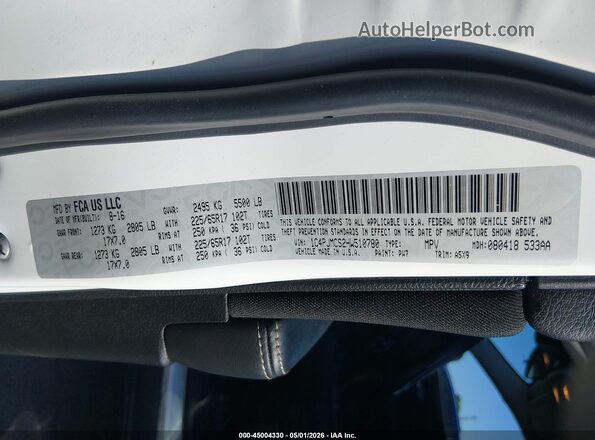 1C4PJMCS2HW510780 2017 JEEP CHEROKEE Белый 