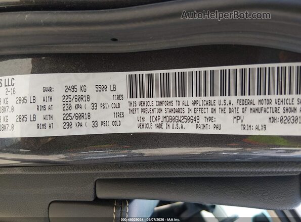 1C4PJMDB0GW250649 2016 JEEP CHEROKEE Gray 