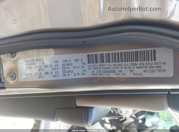 1C4PJMDB8HW593551 2017 JEEP CHEROKEE Gray Вид підкапотного простору
