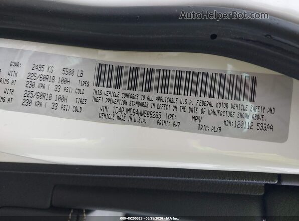1C4PJMDS4HW588265 2017 JEEP CHEROKEE White Engine compartment view
