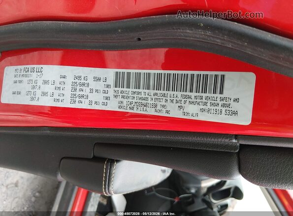 1C4PJMDS9HW611930 2017 JEEP CHEROKEE Красный Вид подкапотного пространства