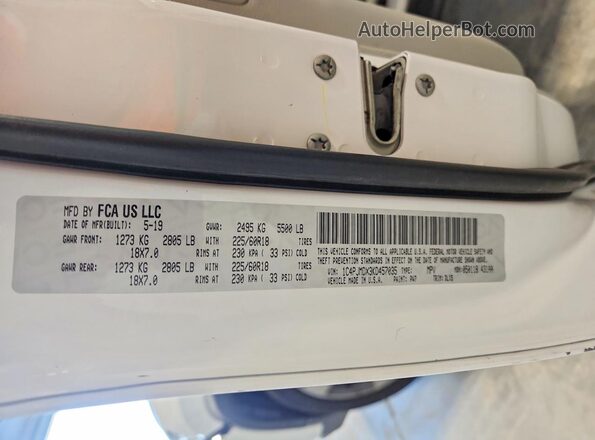 1C4PJMDX3KD457035 2019 JEEP CHEROKEE White 
