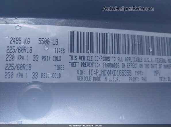 1C4PJMDX4KD165359 2019 JEEP CHEROKEE Gray Շարժիչի բաժամունքի տեսք