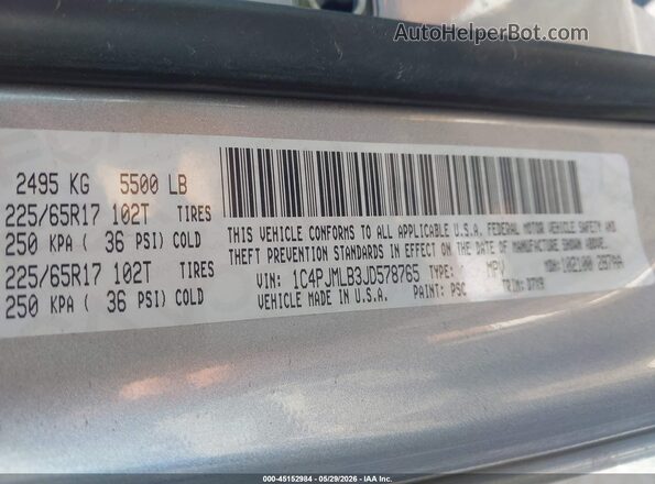 1C4PJMLB3JD578765 2018 JEEP CHEROKEE Gray Vista del compartimento del motor