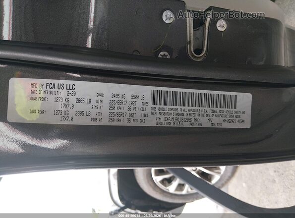 1C4PJMLBXLD612056 2020 JEEP CHEROKEE Черный Вид подкапотного пространства