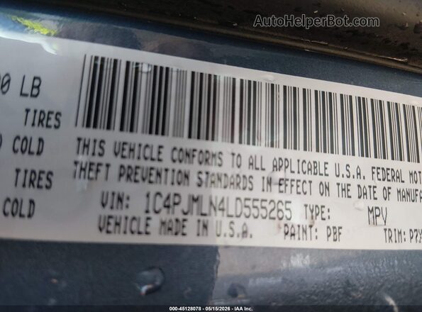 1C4PJMLN4LD555265 2020 JEEP CHEROKEE Light Blue Вид підкапотного простору