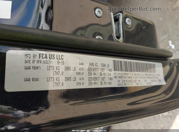 1C4PJMLX9KD271467 2019 JEEP CHEROKEE Черный Вид подкапотного пространства