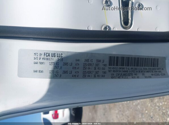 1C4PJMLXXKD155775 2019 JEEP CHEROKEE White 