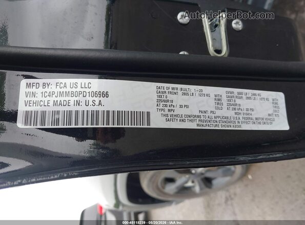 1C4PJMMB0PD106966 2023 JEEP CHEROKEE Black ძრავის განყოფილების ხედი