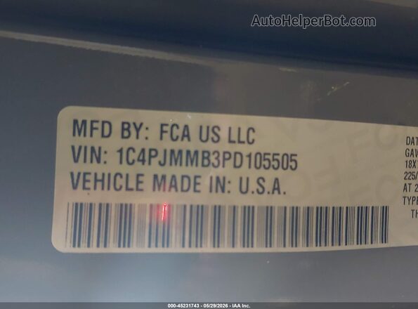 1C4PJMMB3PD105505 2023 JEEP CHEROKEE Gray Engine compartment view