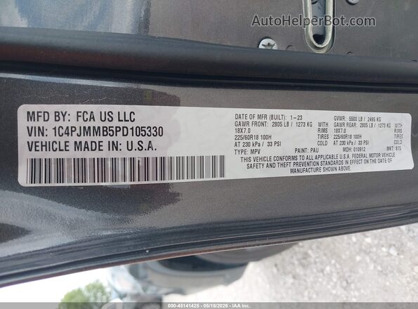1C4PJMMB5PD105330 2023 JEEP CHEROKEE Gray 